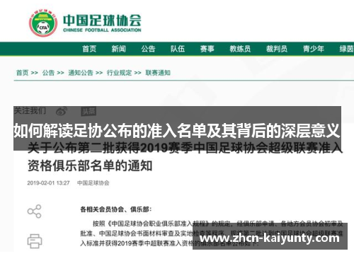 如何解读足协公布的准入名单及其背后的深层意义